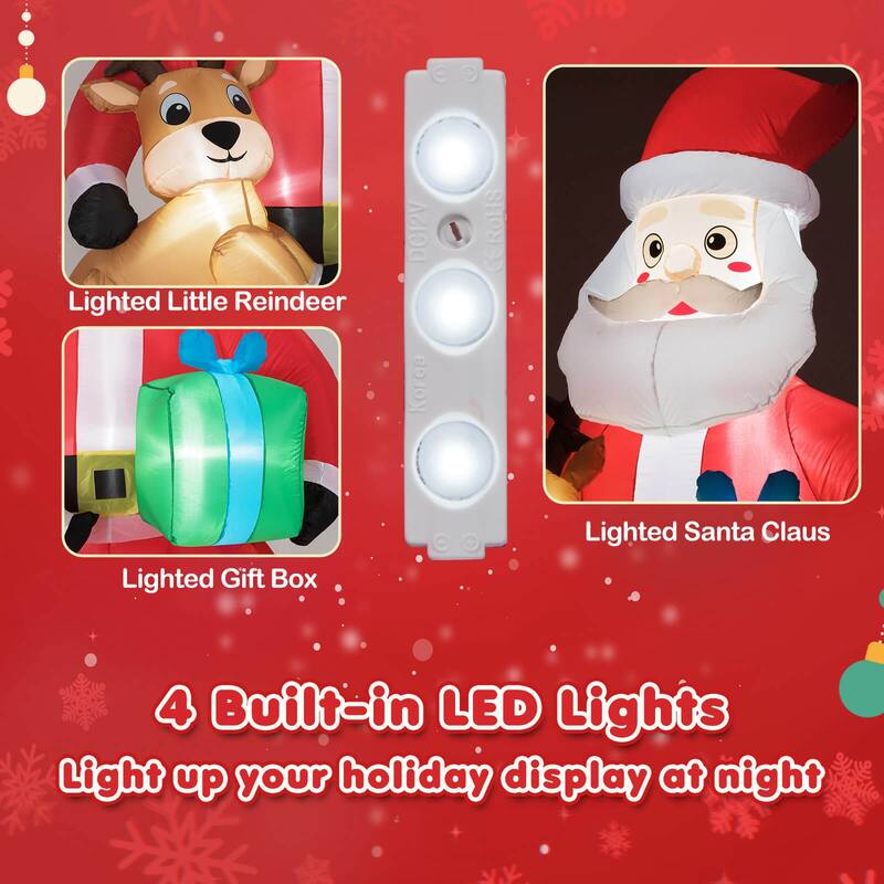 Costway 9.5 FT Christmas Inflatable Santa Decoration with Built-in LED - See Details