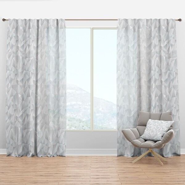 Designart 'Abstract White Geometric Pattern' Scandinavian Curtain Panel. Opens flyout.