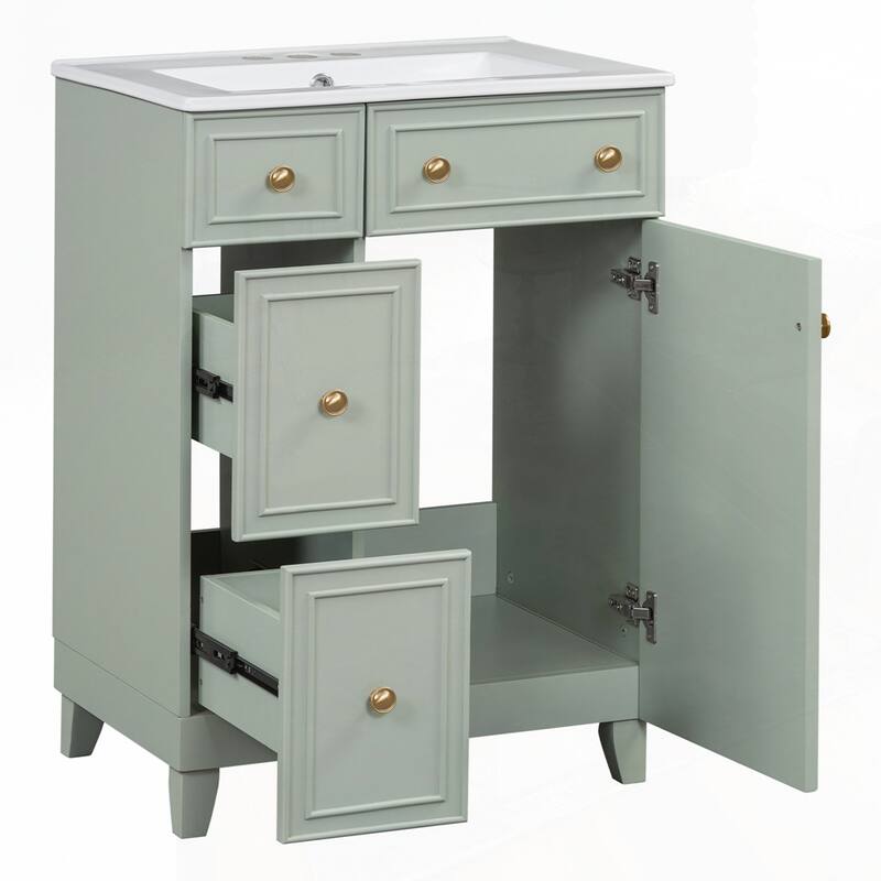 24-Inch Bathroom Vanity Cabinet with Ceramic Sink