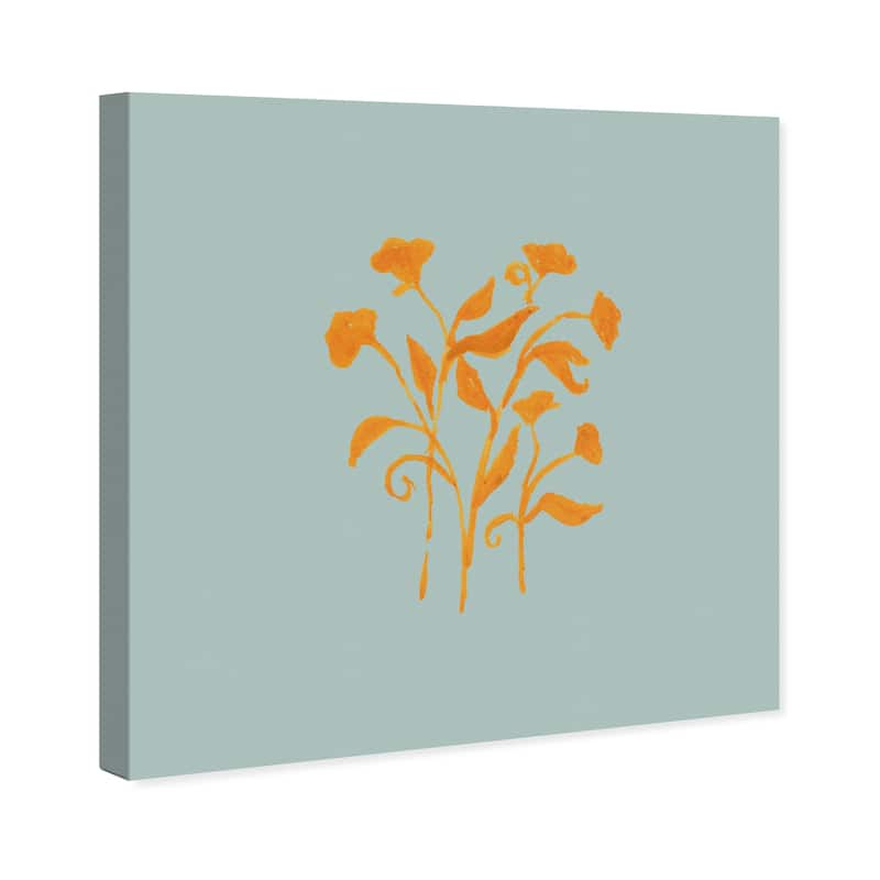 Wynwood Studio Canvas Floral and Botanical Ochre Eleganza Green and Mint Green Tropical Wall Art Canvas Print