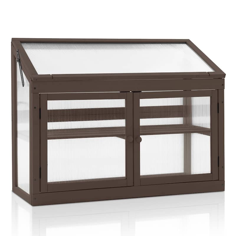 MCombo 2-Tier Cold Frame Greenhouse, Solid Wood 0160