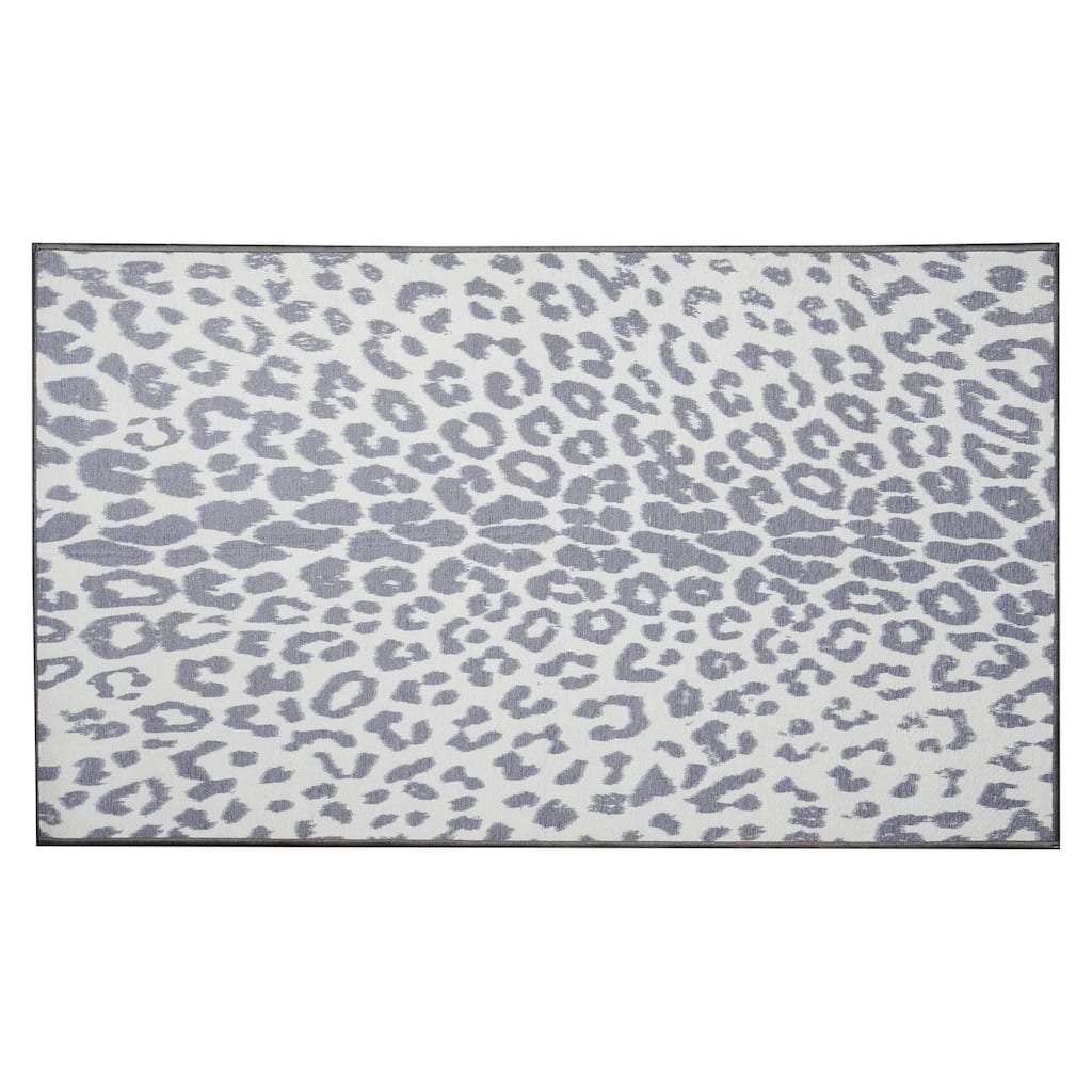 My Magic Carpet Miya Leopard Grey Machine Washable Rug