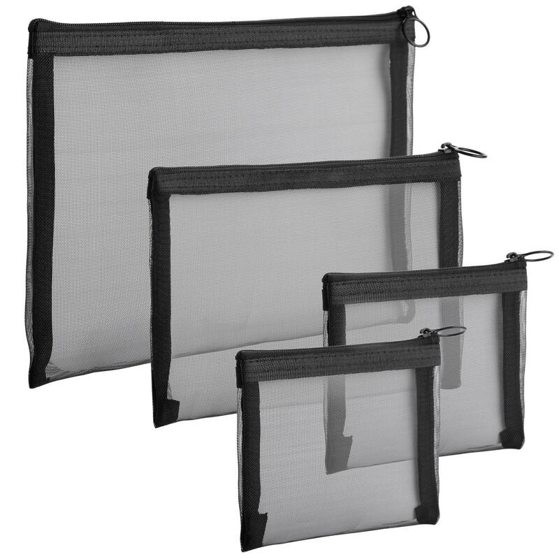 Set of 4 Zippered Mesh Makeup Bags Bed Bath & Beyond 40311990