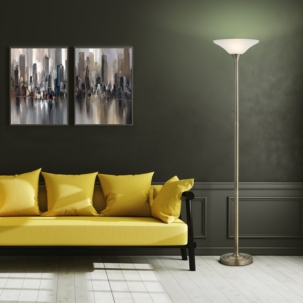 Classic Coordinates 71" LED Torchiere Lamp with Hammered Glass