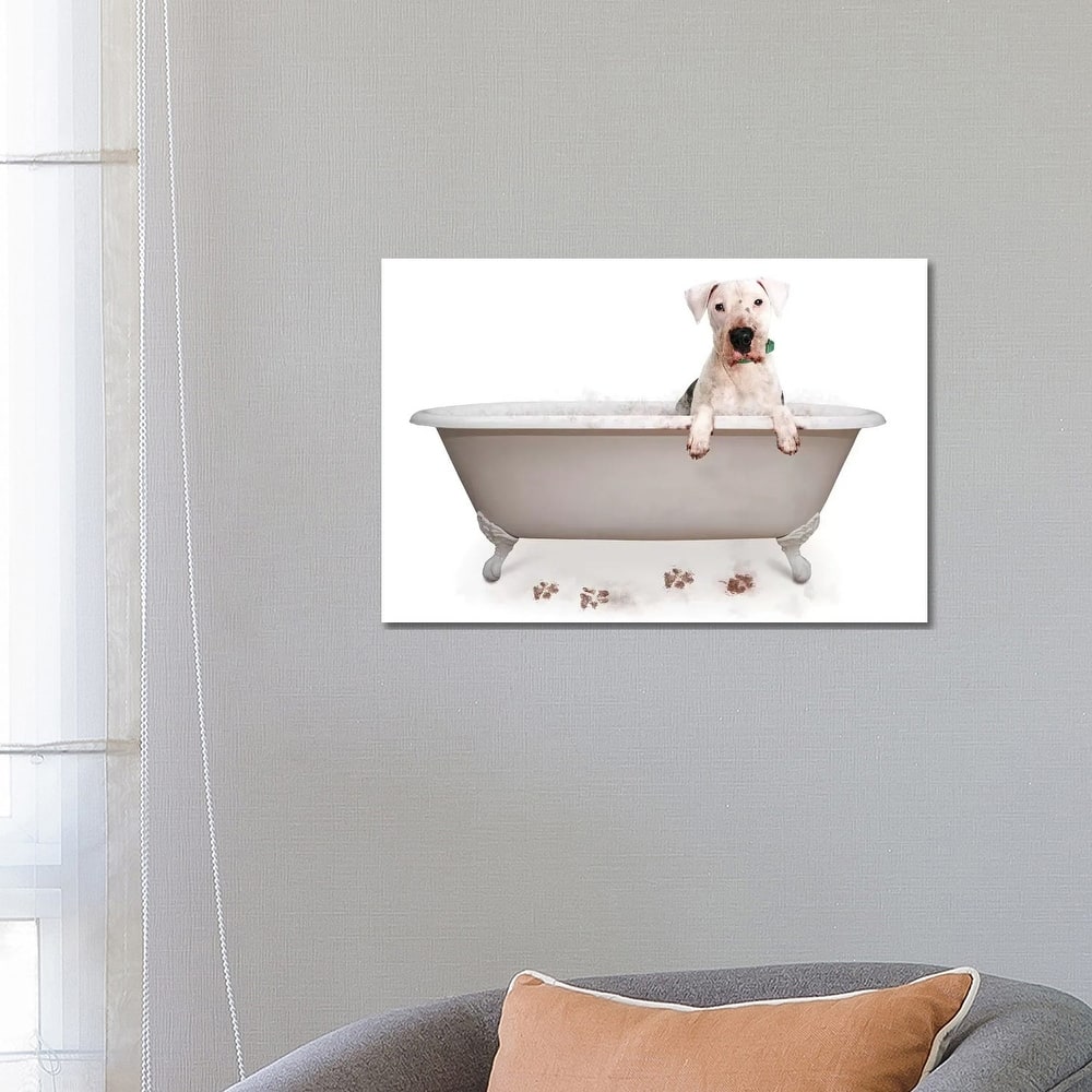 iCanvas "Muddy Dog In Bath Tub" by Susan Schmitz Canvas Print