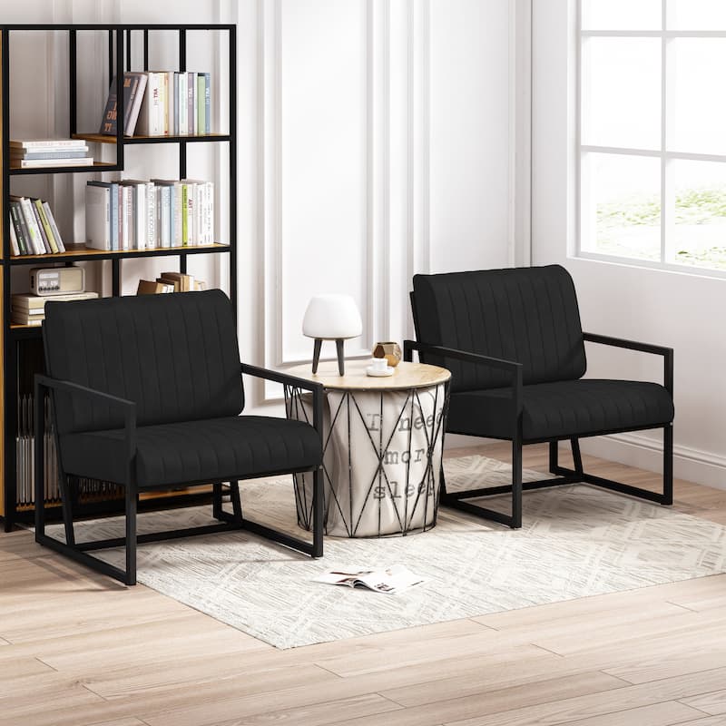 PU Leather Feature Armchair with Metal Frame