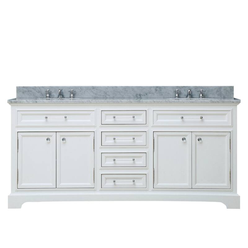 Water Creation Derby 60-inch Solid White Double Sink Bathroom Vanity - Vanity Only