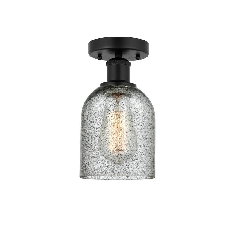 Innovations Lighting Edison Caledonia - 1 Light 5" Semi-Flush Mount - Charcoal/Matte Black