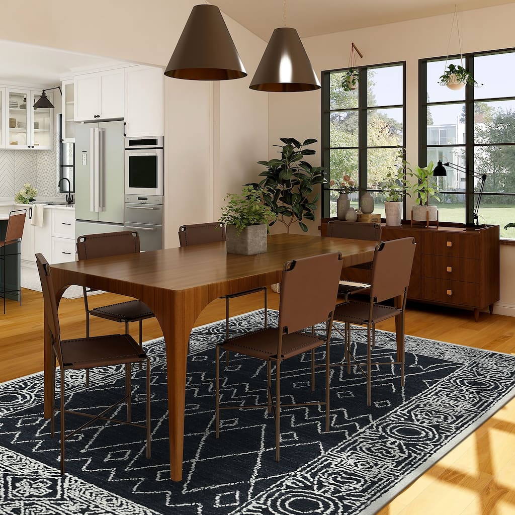 Bakari Suney Charcoal Hand-Hooked Wool Area Rug