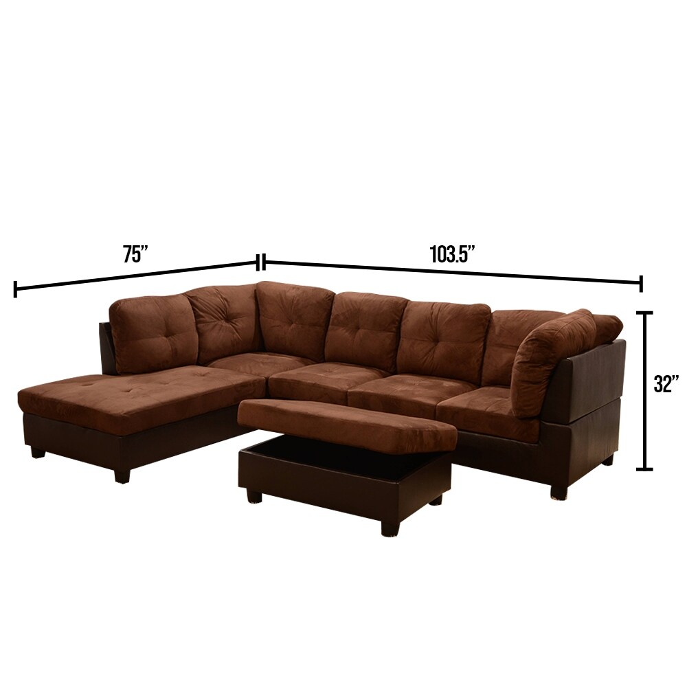 Star home living left chaise sectional deals with storage ottoman