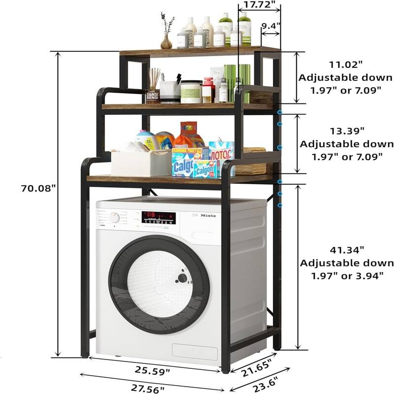 Over The Toilet Storage - 23.6"D x 27.55"W x 68.9"H
