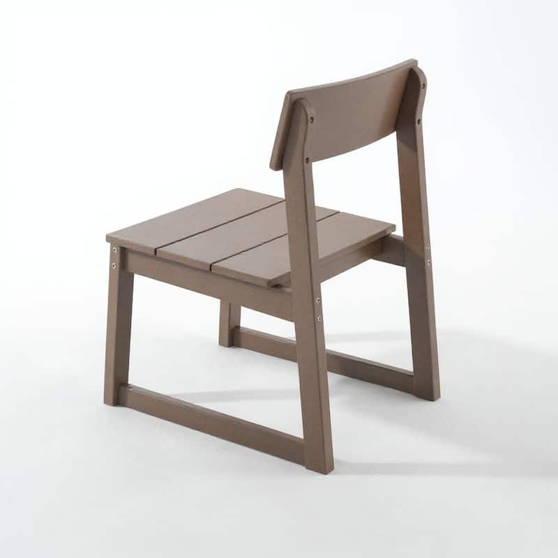 2-Pack HDPE Indoor/Outdoor Dining Chairs, All-Weather Garden & Patio Side Chairs with Modern Backrest