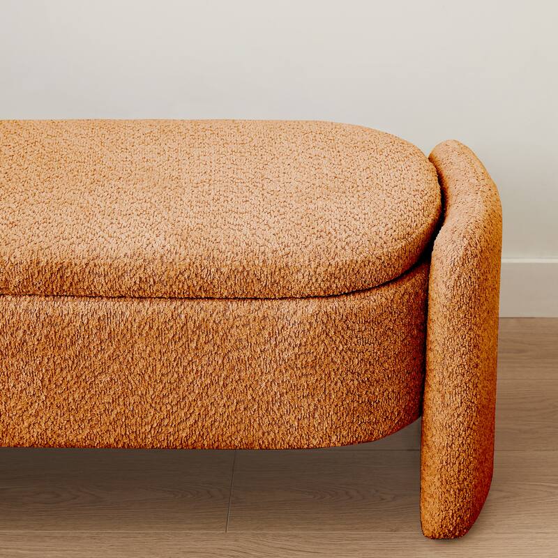 Modern Oval Storage Bench with Large Storage Space