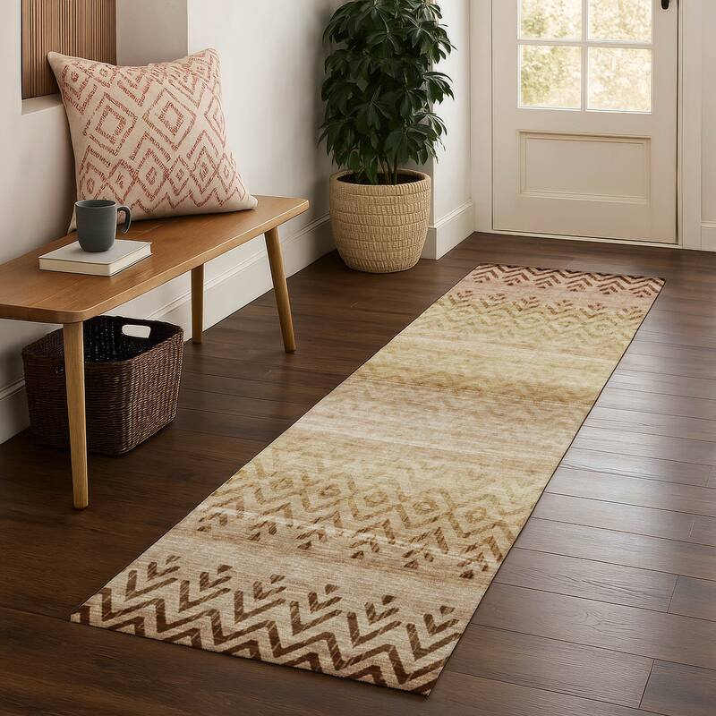Premium Washable Super Soft Boho Ombre Mayfield Rug - Beige - 2'3" x 7'6"