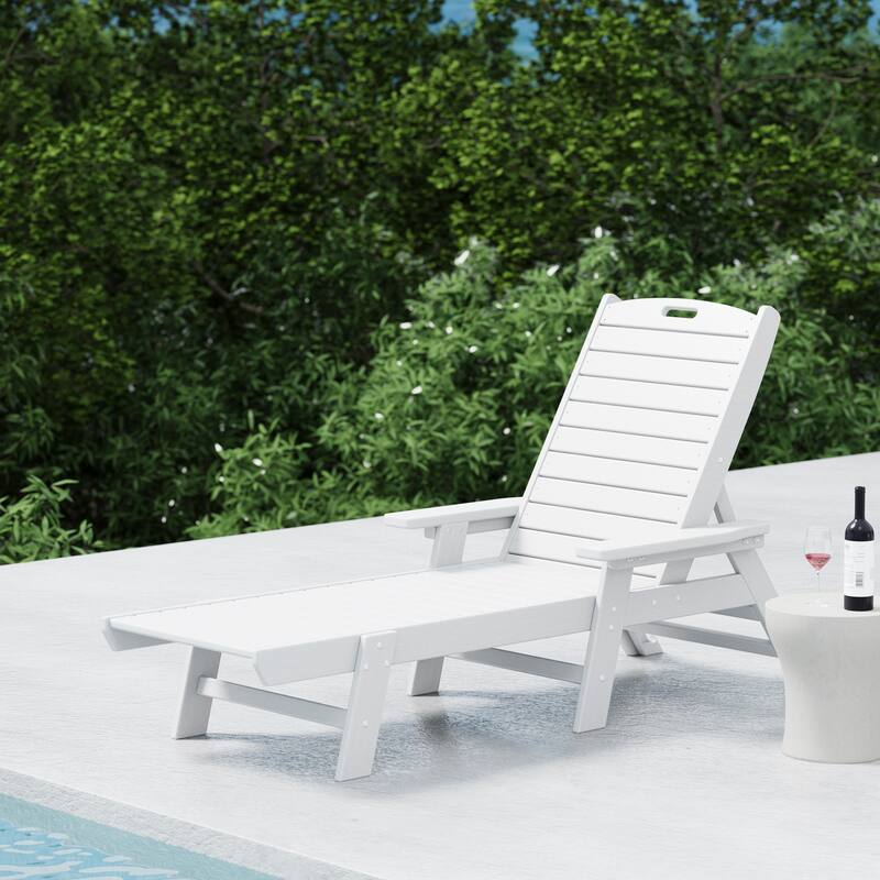 Laguna Hdpe All Weather Outdoor Patio Pool Reclining Chaise Lounge