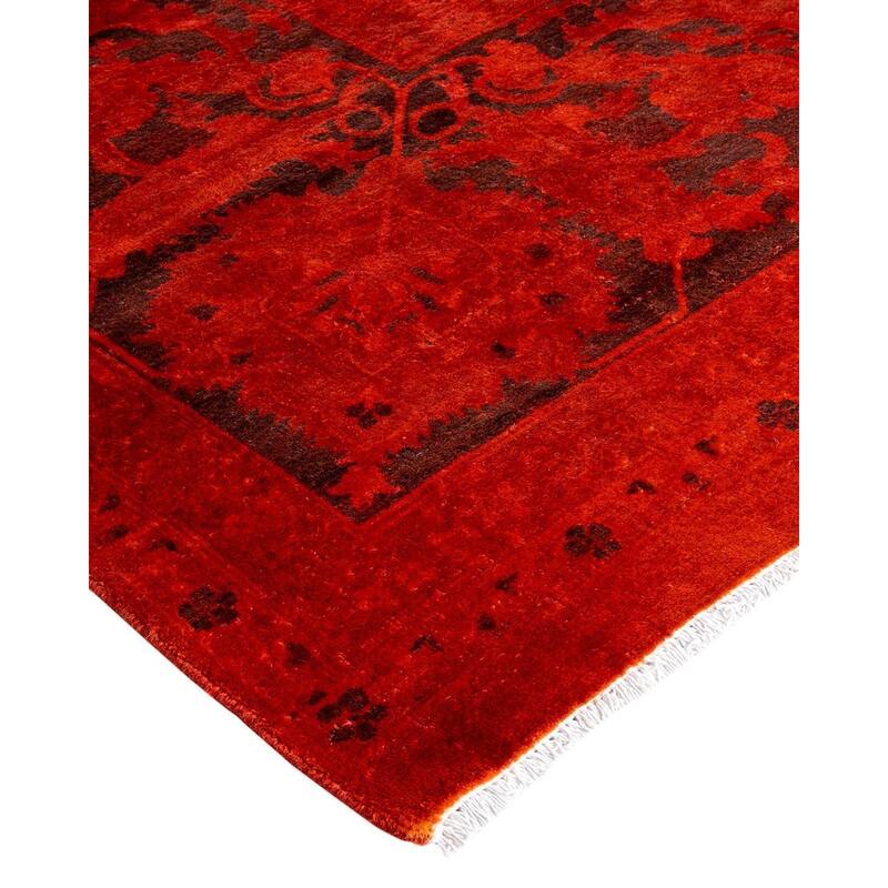 Overdyed, One-of-a-Kind Hand-Knotted Area Rug - Orange - 12' 2" x 15' 5"
