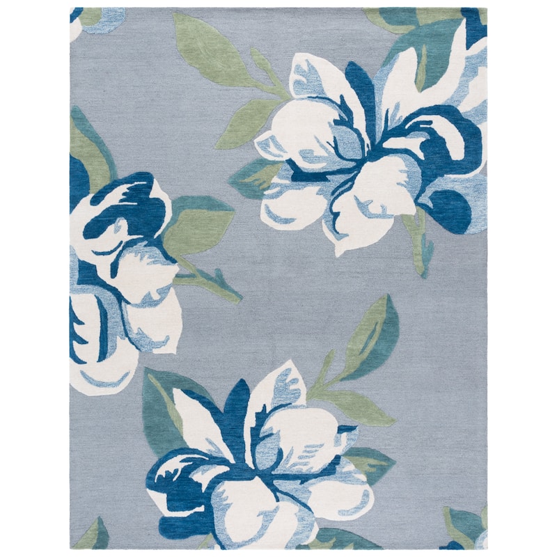 SAFAVIEH Handmade Jardin Milija Floral & Botanical Rug - 8' x 10' - Grey/Ivory