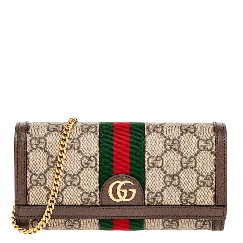 Gucci Ophidia Chain Wallet - Beige