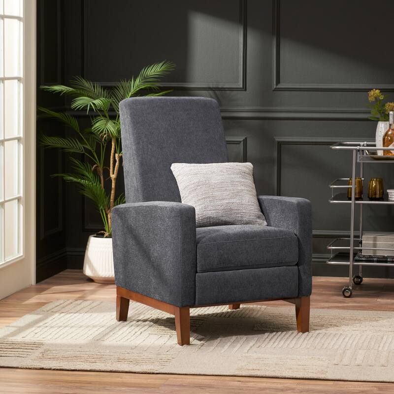 Living Room Lounge Chair, 27'' Wide Upholstered Recliner Sofa Chair with Retractable Footrest Modern Club Chair with Wood Frame