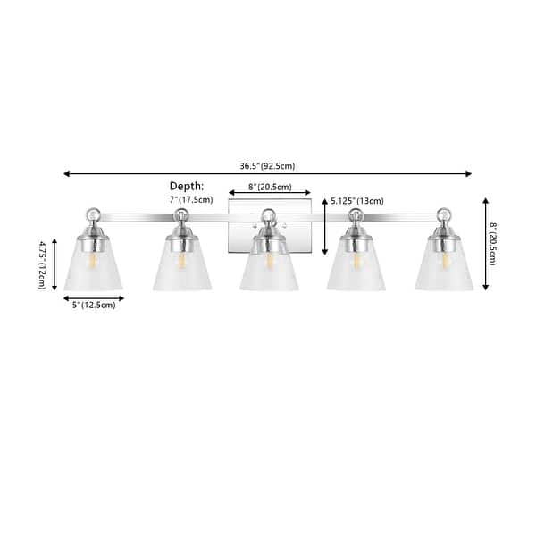 dimension image slide 2 of 5, August Hurricane Metal/Glass Vanity, Chrome by JONATHAN Y