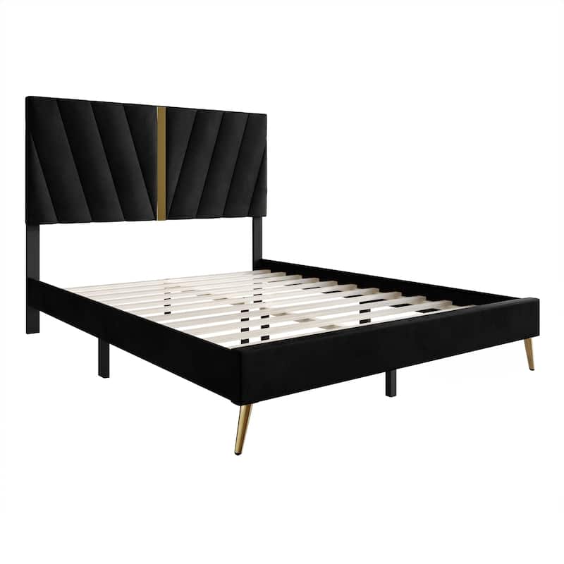 CraftPorch Luxurious Velvet Upholstered Bed