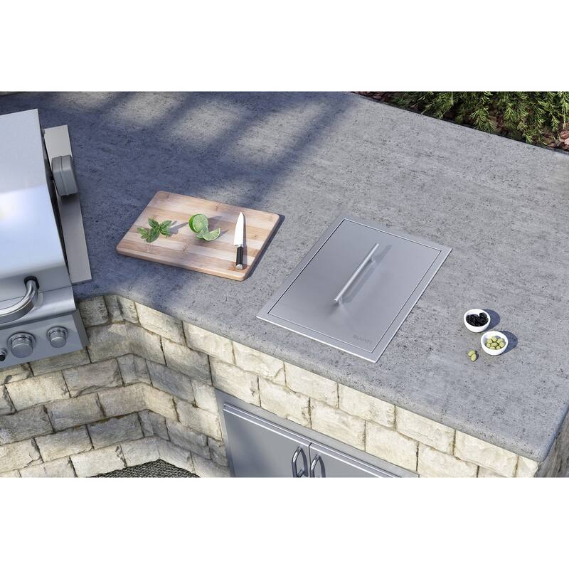 Ruvati Insulated Ice Chest Sink 15 x 20 inch Outdoor BBQ Marine Grade T-316 Topmount Stainless Steel - RVQ6215 - 15″ x 20″