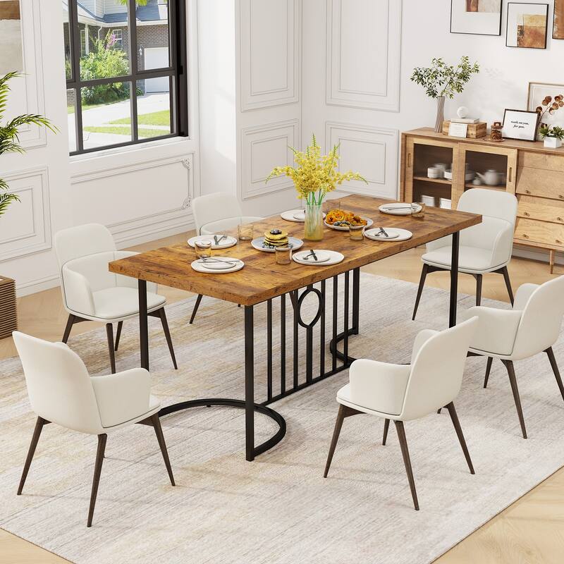 Gymax 71'' Large Dining Table for 6-8 People Rectangular Kitchen Table