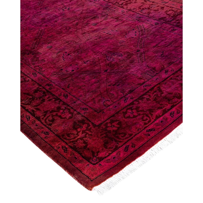 Fine Vibrance, One-of-a-Kind Hand-Knotted Runner Rug - Red, 2' 6" x 10' 10" - 2' 6" x 10' 10"