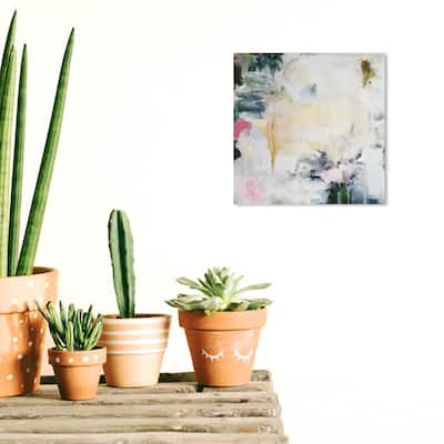 Wynwood Studio Abstract Flower Cascade White and Vanilla Modern & Contemporary Wall Art Canvas Print
