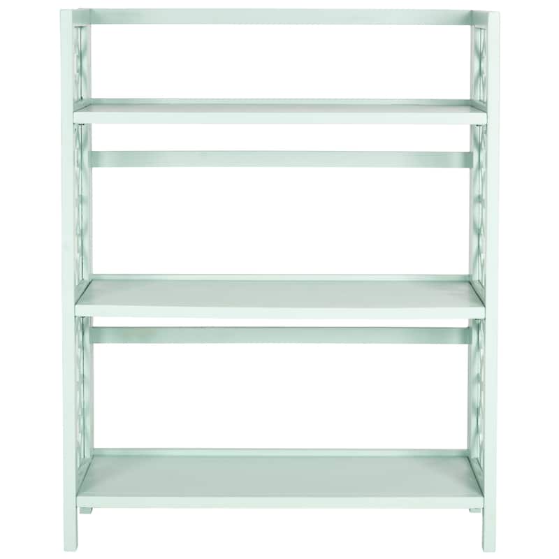 SAFAVIEH Henka Low Black Bookshelf - 33.5" x 13.4" x 42.5" - 34Wx13Dx43H - Celadon
