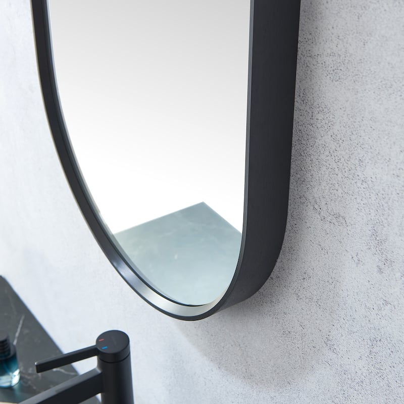 Vinnova Luarca 18 in. W x 48 in. H Oval Metal Wall Mirror
