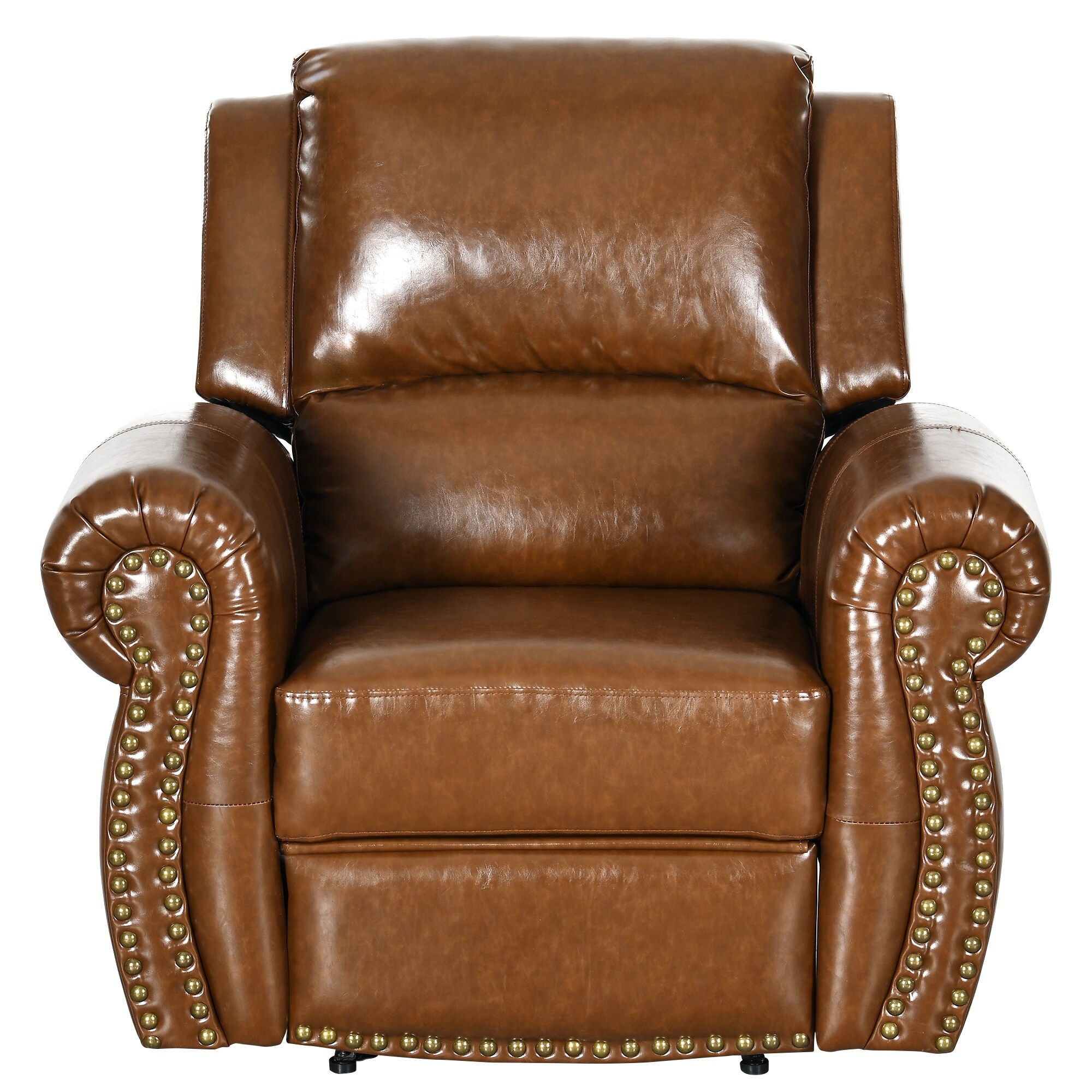 Traditional Classics Rolled Arm PU Leather Recliner Chair with
