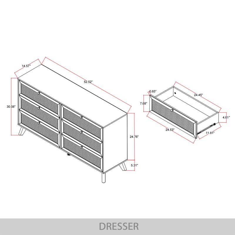 CraftPorch 5-pieces Mid-Century Modern Bedroom Set
