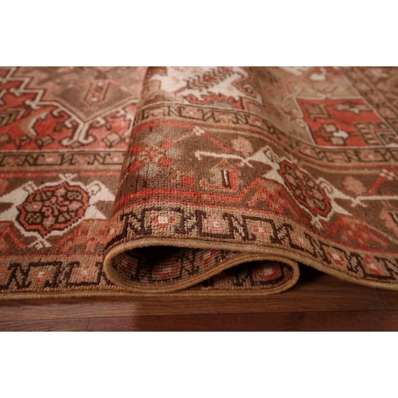Geometric Heriz Persian Vintage Wool Carpet - 6'6"x 9'6"