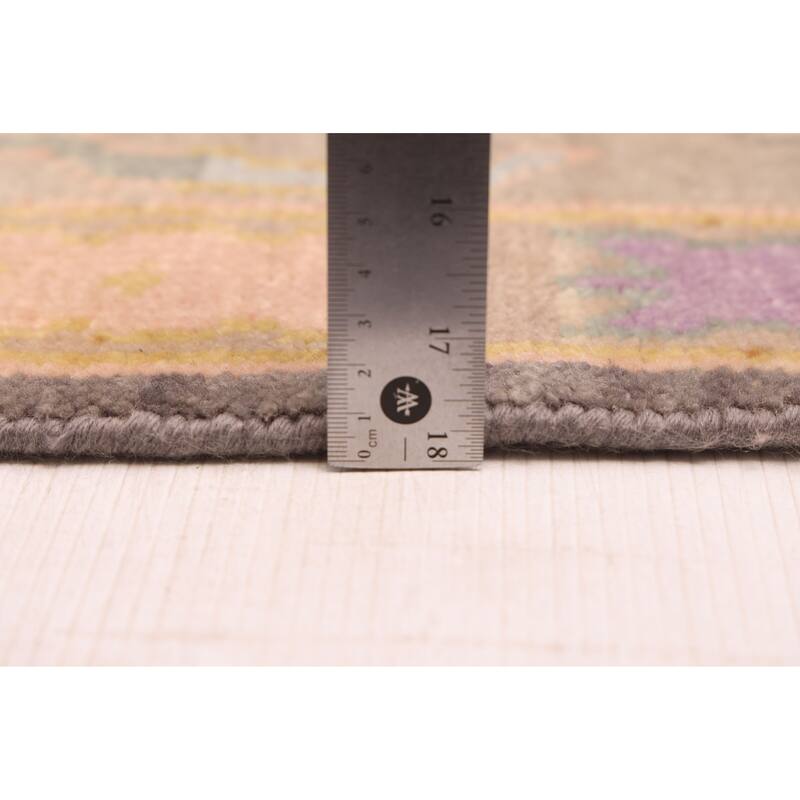 ECARPETGALLERY Hand-knotted Modern Oushak Dark Grey Wool Rug - 7'10 x 9'9