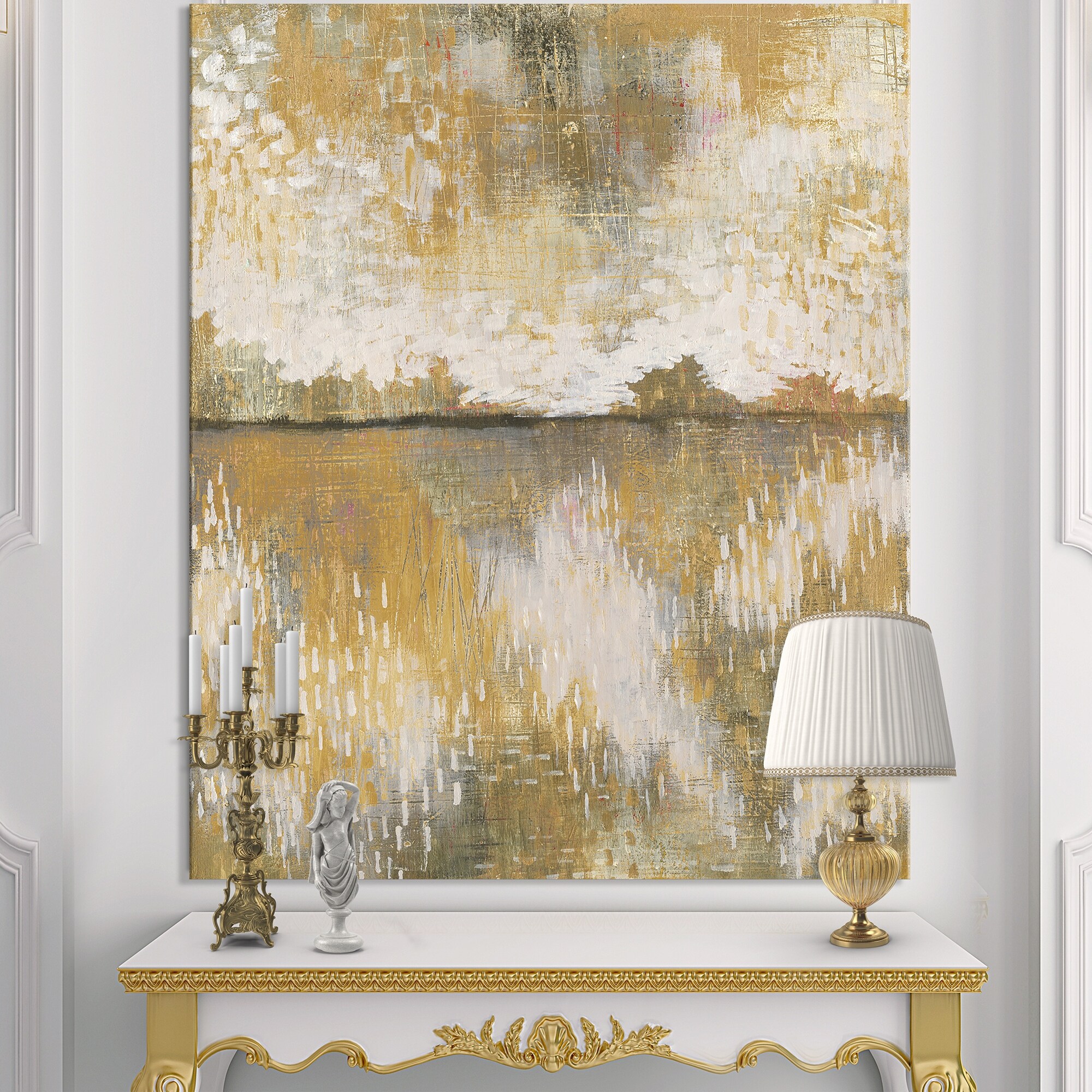 Shop Black Friday Deals On Designart Glam Cream And Brown Curious Sky Modern Premium Canvas Wall Art Overstock 25705904