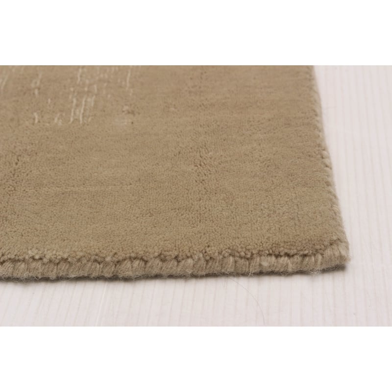 ECARPETGALLERY Hand Loomed Kashkuli Gabbeh Khaki Wool Rug - 6'6 x 9'11