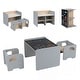 preview thumbnail 2 of 18, Costway 3 PCS Kids Table and Chair Set, Space-saving Toddler Table and Grey
