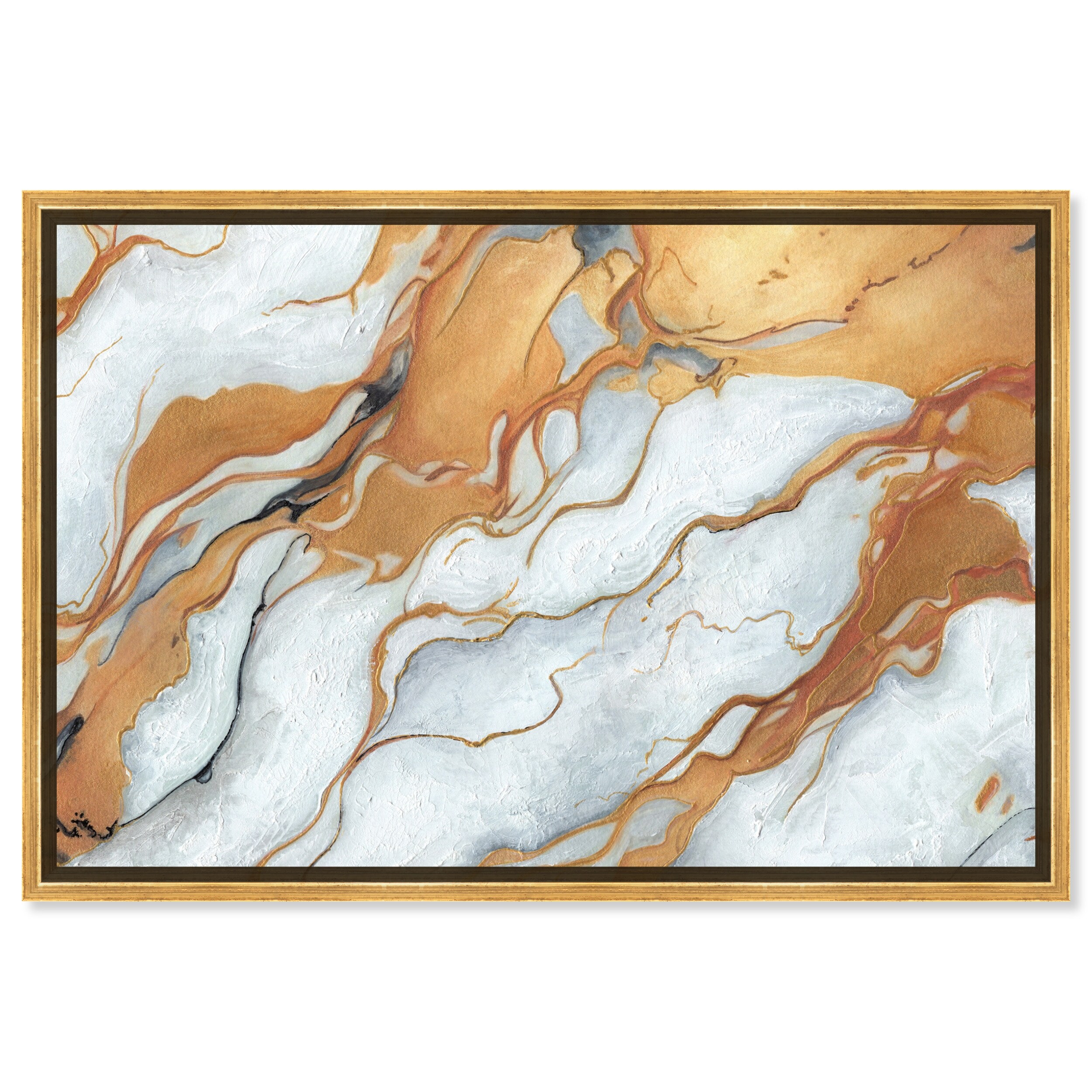 Gold Marble Boho Neutral Abstract Canvas Wall Art by Art Remedy