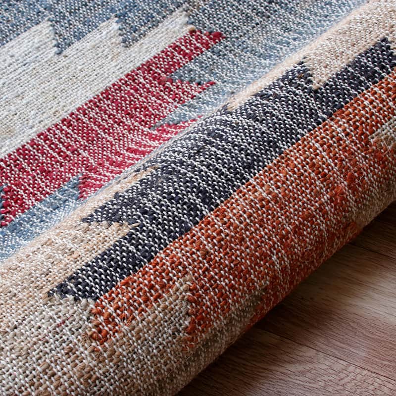 Sevita Hand-Woven Southwestern Jute-Blend Area Rug, Tan and Gray