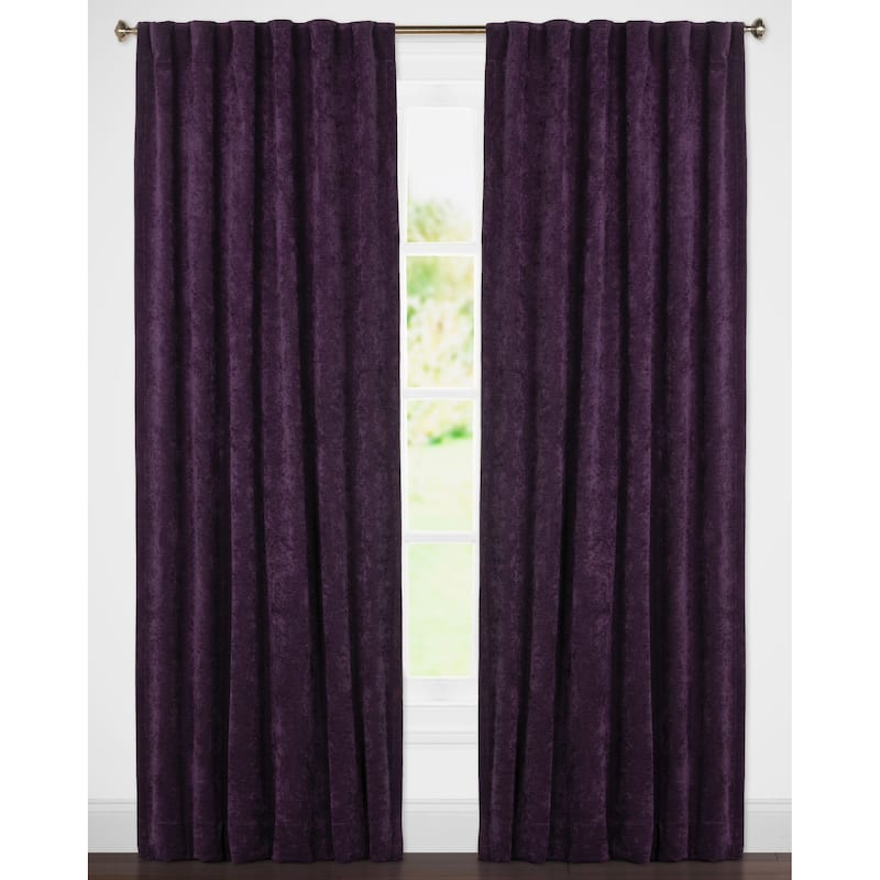 Padma Velvet 50x84 Back-Tab Curtain Panel (Single Panel) - Aubergine