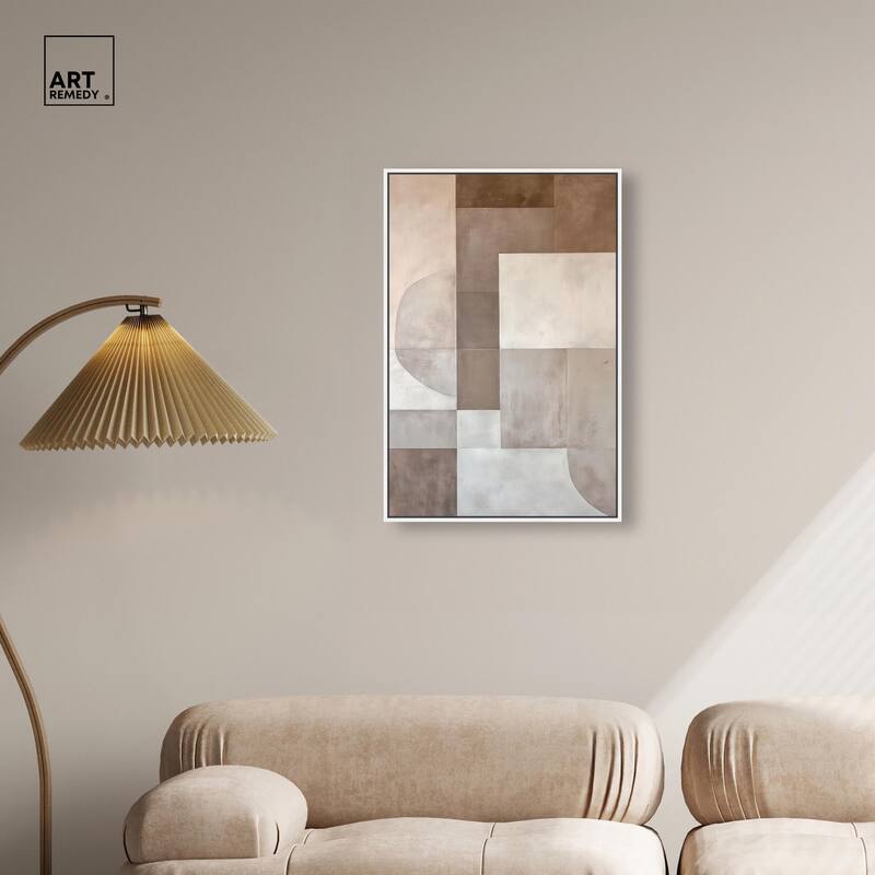 Neutral Tone Blocks II Canvas by Art Remedy