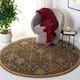 SAFAVIEH Handmade Antiquity Nermine Traditional Oriental Wool Rug - 6' Round - Light Blue/Gold