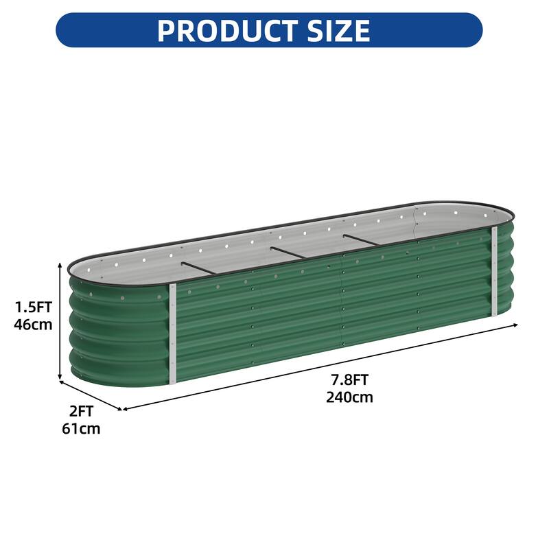 Moasis Oval Metal Outdoor Raised Garden Bed