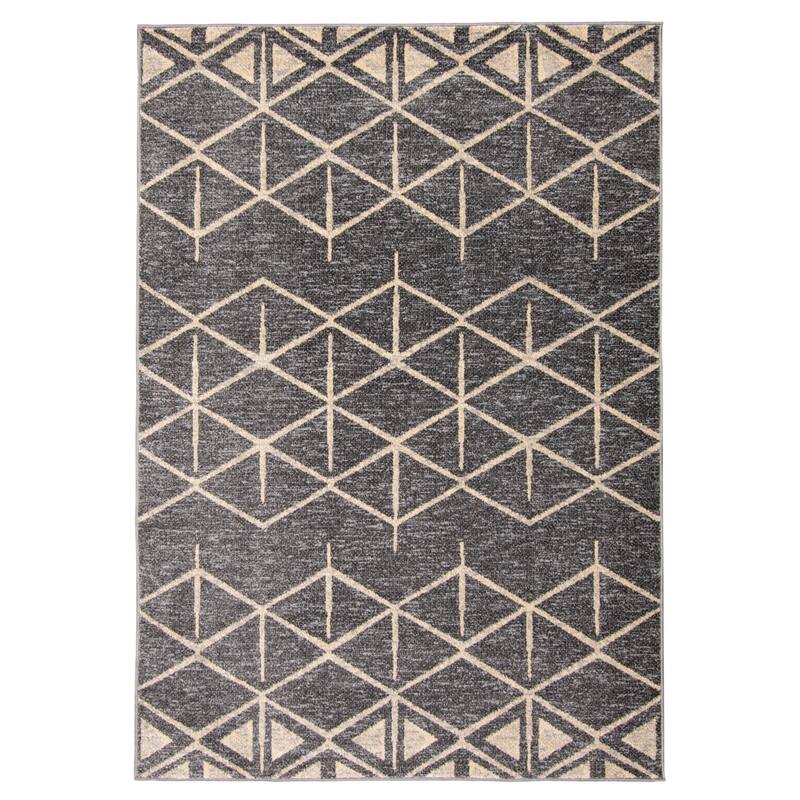 ECARPETGALLERY Rhea Casual Rug - Dark Grey - 6' 7" x 9' 10" - Rectangle