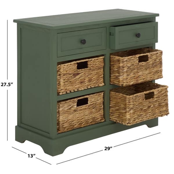 dimension image slide 0 of 5, SAFAVIEH Cape Cod 6-Drawer Storage Unit - 30" W x 13" D x 28" H