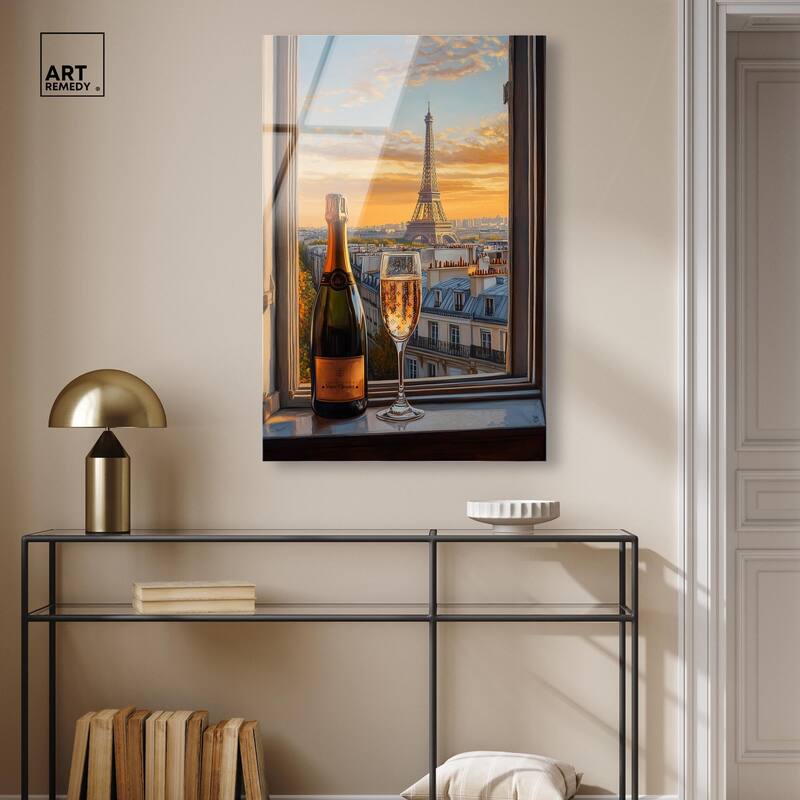Classy Drink in Paris Acrylic by Art Remedy, Ready to Hang