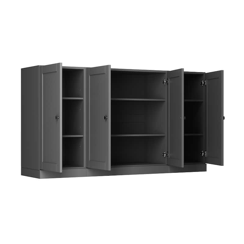 Palace Imports 100% Solid Wood 65" Sideboard with Shaker Doors and Adjustable Shelves