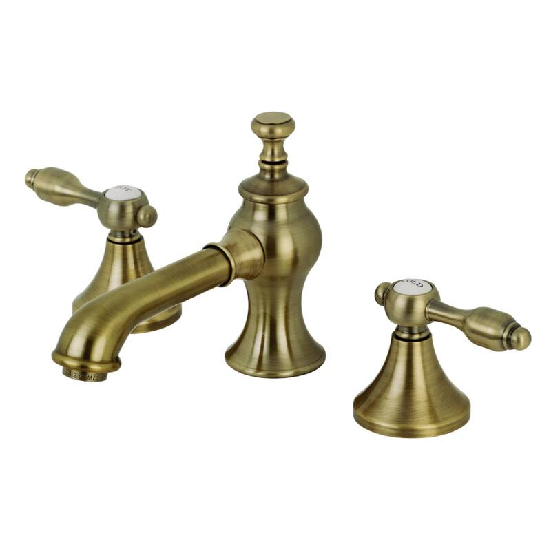 Kingston Brass Tudor 1.2 GPM Widespread Bathroom Faucet with Pop-Up - Antique Brass