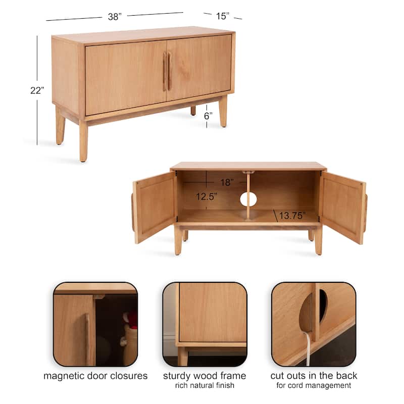 Kate and Laurel McCutcheon Floor Media Cabinet